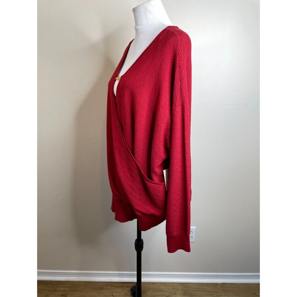 89th + Madison 2 in 1 Sweater Size 3X Fireclay Red Pullover Gold Trim NWT - Picture 5 of 12